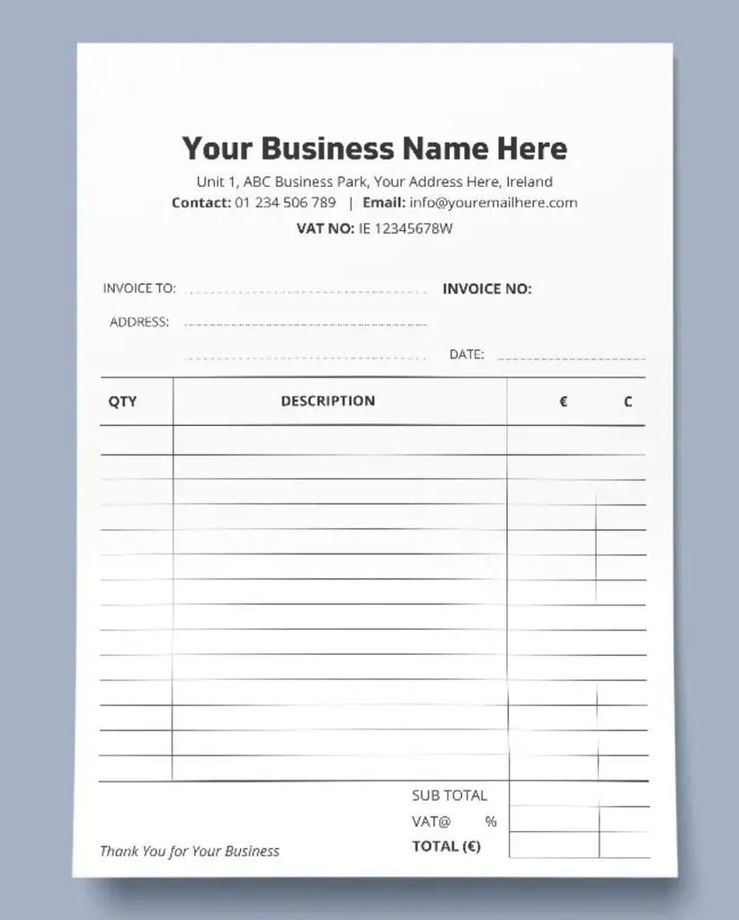A5 Invoice Book  ( 10 Booklets ) - دفتر فواتير A5 (١٠ حبات)